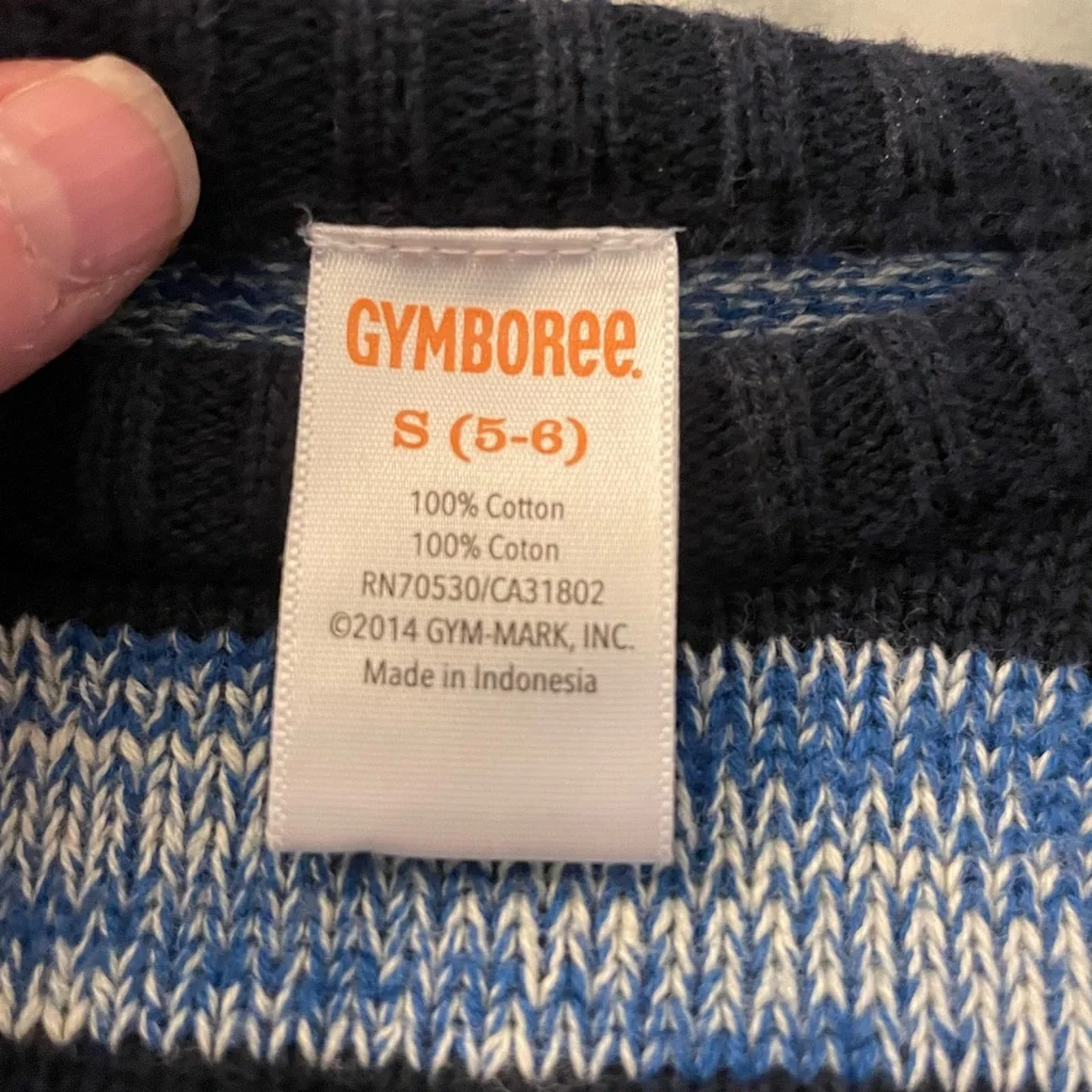 Gymboree Boy’s Blue Marled Striped Sweater| Size: S (5/6)